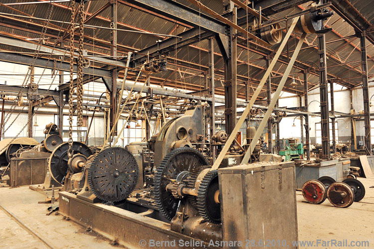 machinery in the workshop of Asmara