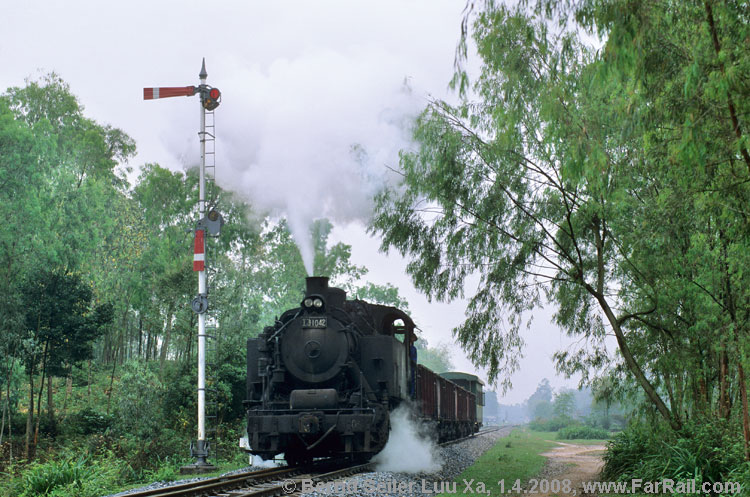 Steam in Vietnam: charter train on the line to Pho Co